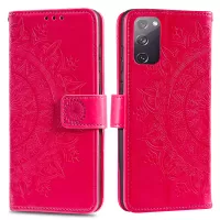 Imprint Flower Leather Cover for Samsung Galaxy S20 FE/S20 Fan Edition/S20 FE 5G/S20 Fan Edition 5G/S20 Lite - Rose