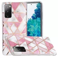 Marble Pattern Electroplating IMD TPU Phone Case for Samsung Galaxy S20 FE/S20 Fan Edition/S20 FE 5G/S20 Fan Edition 5G/S20 Lite - Pink