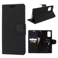 MERCURY GOOSPERY Canvas Leather Wallet Case for Samsung Galaxy Note20/Note20 5G - Black