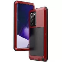 Tank Series Waterproof Dropproof Dustproof Silicone+Metal+Tempered Glass Hybrid Cover for Samsung Galaxy Note20 Ultra/Note20 Ultra 5G - Red