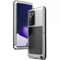 Tank Series Waterproof Dropproof Dustproof Silicone+Metal+Tempered Glass Hybrid Cover for Samsung Galaxy Note20 Ultra/Note20 Ultra 5G - Silver