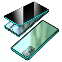 Anti-peep Magnetic Installation Metal Frame + Tempered Glass Hybrid Case for Samsung Galaxy S20 FE/Fan Edition/S20 FE 5G/Fan Edition 5G/S20 Lite - Green