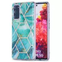 IML IMD Marble Pattern 2.0mm TPU Phone Cover Case Electroplating for Samsung Galaxy S20 FE 4G/FE 5G/S20 Lite  - Green