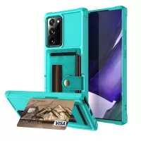 TPU+PU Leather with Card Slot and Elastic Finger Ring Strap Cover for Samsung Galaxy Note20 4G/5G - Green
