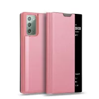 View Window Flip Leather Stand Phone Case for Samsung Galaxy Note20 4G/5G - Pink