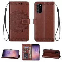 Imprint Totem Pattern Leather Wallet Case for Samsung Galaxy Note20 Ultra/Note20 Ultra 5G - Brown