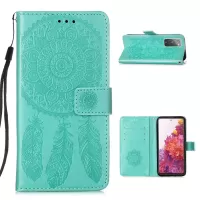 For Samsung Galaxy S20 FE/S20 Fan Edition/S20 FE 5G/S20 Fan Edition 5G/S20 Lite Dreamcatcher Imprinting Leather Wallet Cell Phone Cover Shell - Green