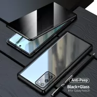 Magnetic Metal Frame + Double-sided Tempered Glass Anti-peep Case Shell for Samsung Galaxy Note20 4G/5G - Black