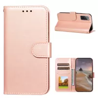 Dual-sided Magnetic Clasp Leather Wallet Stand Phone Case Shell for Samsung Galaxy S20 FE 4G/FE 5G/S20 Lite  -  Rose Gold