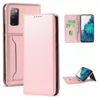 For Samsung Galaxy S20 FE/S20 Fan Edition/S20 FE 5G/S20 Fan Edition 5G/S20 Lite Liquid Silicone Touch Leather Case - Rose Gold