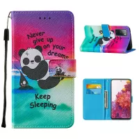 Cross Texture Pattern Printing Flip Leather Wallet Stand Cover for Samsung Galaxy S20 FE/S20 Fan Edition/S20 FE 5G/S20 Fan Edition 5G/S20 Lite - Panda