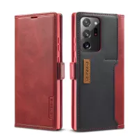 LC.IMEEKE Retro Style LC-001 Series Leather Card Holder Case for Samsung Galaxy Note20 Ultra/Note20 Ultra 5G - Red