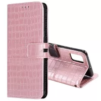 For Samsung Galaxy S20 FE/S20 Fan Edition/S20 FE 5G/S20 Fan Edition 5G/S20 Lite Crocodile Skin PU Leather Wallet Phone Case - Rose Gold