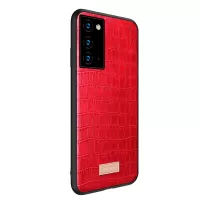 SULADA Crocodile Texture PU Leather Coated TPU Case for Samsung Galaxy Note20 4G/5G - Red