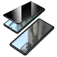 Anti-peep Magnetic Installation Metal Frame + Tempered Glass Hybrid Case for Samsung Galaxy S20 FE/Fan Edition/S20 FE 5G/Fan Edition 5G/S20 Lite - Black