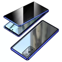 Anti-peep Magnetic Installation Metal Frame + Tempered Glass Hybrid Case for Samsung Galaxy S20 FE/Fan Edition/S20 FE 5G/Fan Edition 5G/S20 Lite - Blue