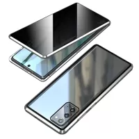 Anti-peep Magnetic Installation Metal Frame + Tempered Glass Hybrid Case for Samsung Galaxy S20 FE/Fan Edition/S20 FE 5G/Fan Edition 5G/S20 Lite - Silver