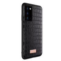 SULADA Crocodile Texture PU Leather Coated TPU Case for Samsung Galaxy Note20 4G/5G - Black