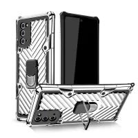 Rotatable Finger Ring Kickstand PC + TPU Hybrid Case for Samsung Galaxy Note20 4G/5G - Silver