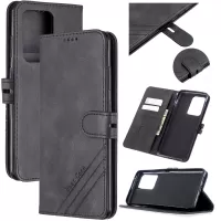 Wallet Leather Cell Phone Cover with Lanyard for Samsung Galaxy Note20 Ultra/Note20 Ultra 5G - Black