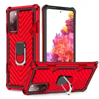 Rotatable Finger Ring Kickstand PC + TPU Hybrid Back Case for Samsung Galaxy S20 FE/S20 Fan Edition/S20 FE 5G/S20 Fan Edition 5G/S20 Lite - Red