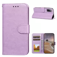 Dual-sided Magnetic Clasp Leather Wallet Stand Phone Case Shell for Samsung Galaxy S20 FE 4G/FE 5G/S20 Lite  -  Purple