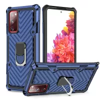 Rotatable Finger Ring Kickstand PC + TPU Hybrid Back Case for Samsung Galaxy S20 FE/S20 Fan Edition/S20 FE 5G/S20 Fan Edition 5G/S20 Lite - Blue