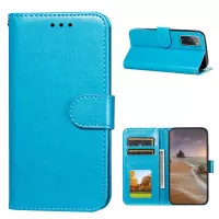Dual-sided Magnetic Clasp Leather Wallet Stand Phone Case Shell for Samsung Galaxy S20 FE 4G/FE 5G/S20 Lite  -  Blue