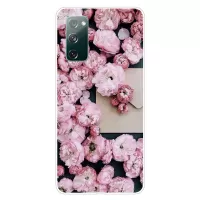 High Transmittance Patterned Shell for Samsung Galaxy S20 FE/S20 Fan Edition/S20 FE 5G/S20 Fan Edition 5G/S20 Lite TPU Case - Pink Flower