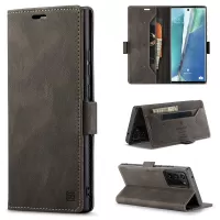 AUTSPACE A01 Series RFID Blocking Retro Matte Leather Wallet Cover for Samsung Galaxy Note20 Ultra/Note20 Ultra 5G - Coffee