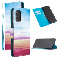 Pattern Printing PU Leather Phone Cover with [Wallet Stand] for Samsung Galaxy Note20 4G/5G - Beautiful Sky