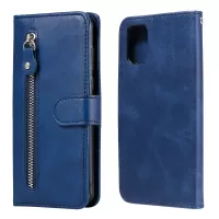 Zipper Pocket Leather Wallet Stand Case for Samsung Galaxy S20 FE/S20 Fan Edition/S20 FE 5G/S20 Fan Edition 5G/S20 Lite/S20 Lite - Blue