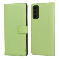 Split Leather Shell Wallet Stand Mobile Phone Cover for Samsung Galaxy S20 FE/S20 Fan Edition/S20 FE 5G/S20 Fan Edition 5G/S20 Lite - Green