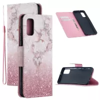Pattern Printing PU Leather Wallet Stand Phone Cover for Samsung Galaxy S20 FE/S20 Fan Edition/S20 FE 5G/S20 Fan Edition 5G/S20 Lite - Pink Glitter Powder