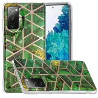 Marble Pattern Electroplating IMD TPU Phone Case for Samsung Galaxy S20 FE/S20 Fan Edition/S20 FE 5G/S20 Fan Edition 5G/S20 Lite - Dark Green
