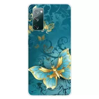 Pattern Printing Flexible TPU Phone Case for Samsung Galaxy S20 FE 4G/FE 5G/S20 Lite  - Blue Butterfly