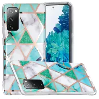 Marble Pattern Electroplating IMD TPU Phone Case for Samsung Galaxy S20 FE/S20 Fan Edition/S20 FE 5G/S20 Fan Edition 5G/S20 Lite - Cyan