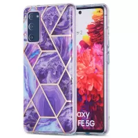 IML IMD Marble Pattern 2.0mm TPU Phone Cover Case Electroplating for Samsung Galaxy S20 FE 4G/FE 5G/S20 Lite  - Purple