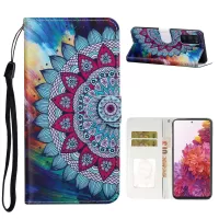 Embossed Patterned Wallet Flip Leather Case with Lanyard for Samsung Galaxy S20 FE/S20 Fan Edition/S20 FE 5G/S20 Fan Edition 5G/S20 Lite - Mandala Flower
