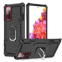 Rotatable Finger Ring Kickstand PC + TPU Hybrid Back Case for Samsung Galaxy S20 FE/S20 Fan Edition/S20 FE 5G/S20 Fan Edition 5G/S20 Lite - Black