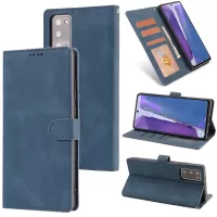 For Samsung Galaxy S20 FE/S20 Fan Edition/S20 FE 5G/S20 Fan Edition 5G/S20 Lite Classic Style PU Leather Phone Cover Shell with Wallet and Stand - Blue