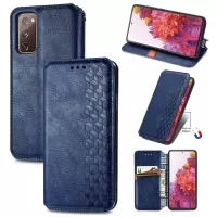 Auto-absorbed Diamond Texture PU Leather Cover for Samsung Galaxy S20 FE/S20 Fan Edition/S20 FE 5G/S20 Fan Edition 5G/S20 Lite - Blue