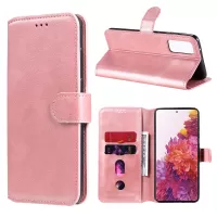 Wallet + Stand Classic Style Flip Leather Phone Case for Samsung Galaxy S20 FE/S20 Fan Edition/S20 FE 5G/S20 Fan Edition 5G/S20 Lite/S20 Lite - Rose Gold