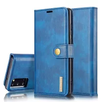 DG.MING Detachable 2-in-1 PC Back Cover + Split Leather Case for Samsung Galaxy Note20/Note20 5G - Blue