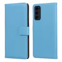 Split Leather Shell Wallet Stand Mobile Phone Cover for Samsung Galaxy S20 FE/S20 Fan Edition/S20 FE 5G/S20 Fan Edition 5G/S20 Lite - Blue