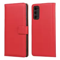 Split Leather Shell Wallet Stand Mobile Phone Cover for Samsung Galaxy S20 FE/S20 Fan Edition/S20 FE 5G/S20 Fan Edition 5G/S20 Lite - Red