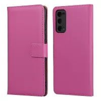 Split Leather Shell Wallet Stand Mobile Phone Cover for Samsung Galaxy S20 FE/S20 Fan Edition/S20 FE 5G/S20 Fan Edition 5G/S20 Lite - Rose