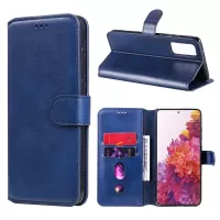 Wallet + Stand Classic Style Flip Leather Phone Case for Samsung Galaxy S20 FE/S20 Fan Edition/S20 FE 5G/S20 Fan Edition 5G/S20 Lite/S20 Lite - Blue