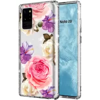 Electroplating Phone Cover Case with Pattern Printing for Samsung Galaxy Note 20 Ultra/Note 20 Ultra 5G - Colorful Flowers