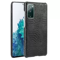 Crocodile Texture PU Leather Coated Plastic Phone Case for Samsung Galaxy S20 FE/S20 Fan Edition/S20 FE 5G/S20 Fan Edition 5G/S20 Lite - Black